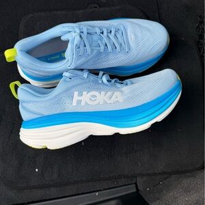 Hoka Sky Blue and White Sneakers